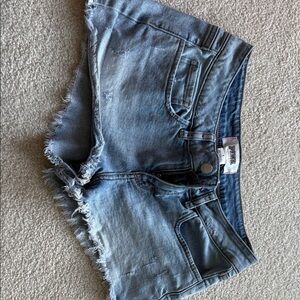 Victoria's Secret Frayed Hem Jean Shorts - Blue